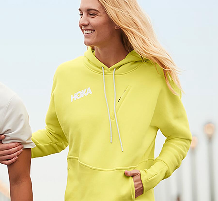 Hoka Australia One One Performance - Womens Hoodie Yellow - LDGTF-7561